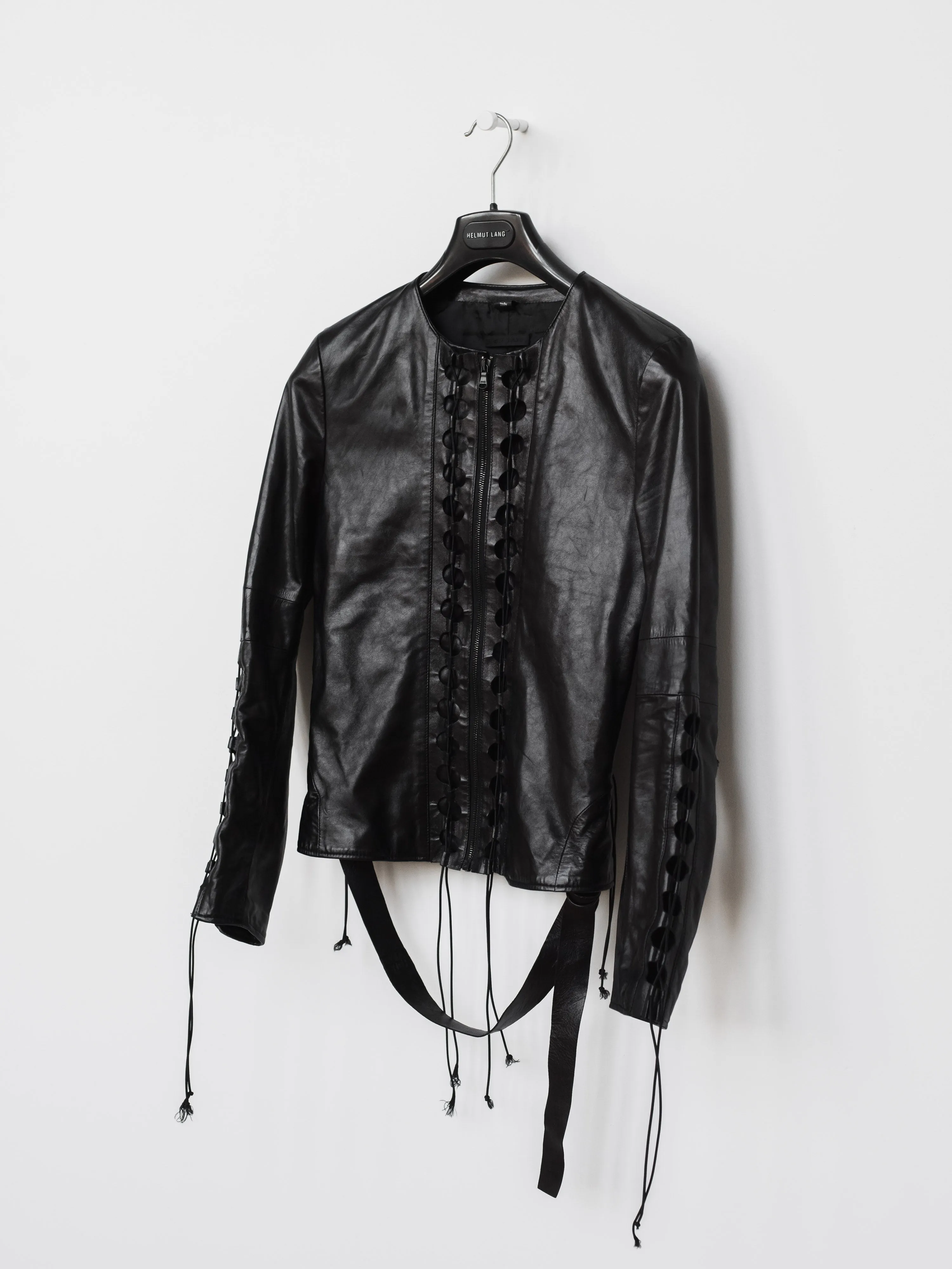 Helmut Lang SS01 Lace Up Corset Leather Jacket