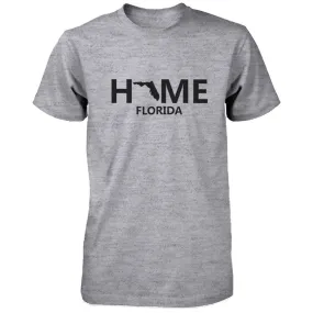 Home FL State Grey Men's T-Shirt US Florida Hometown Cotton Tee