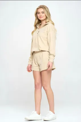 HOODED TERRYCLOTH ROMPER