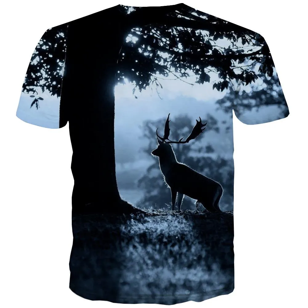 Hunting T shirts Men Jungle Tshirts Novelty Deer Tshirt Printed Shooter Tshirts Cool Camouflage Tshirt Anime