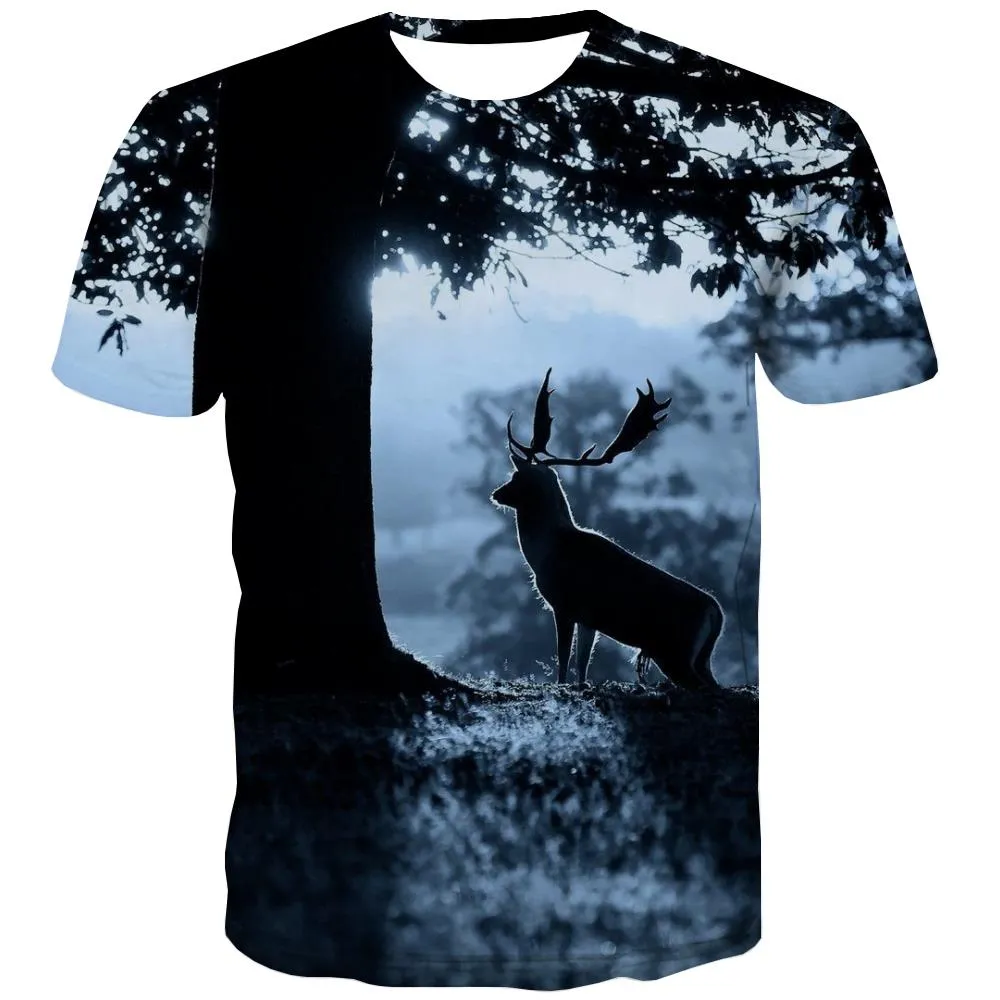 Hunting T shirts Men Jungle Tshirts Novelty Deer Tshirt Printed Shooter Tshirts Cool Camouflage Tshirt Anime