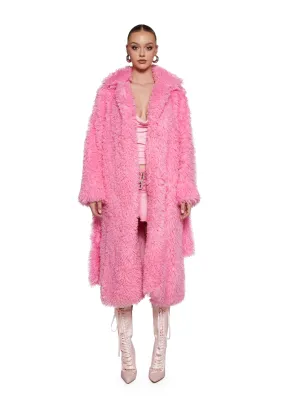 It’s All Happening Faux Fur Coat - Pink