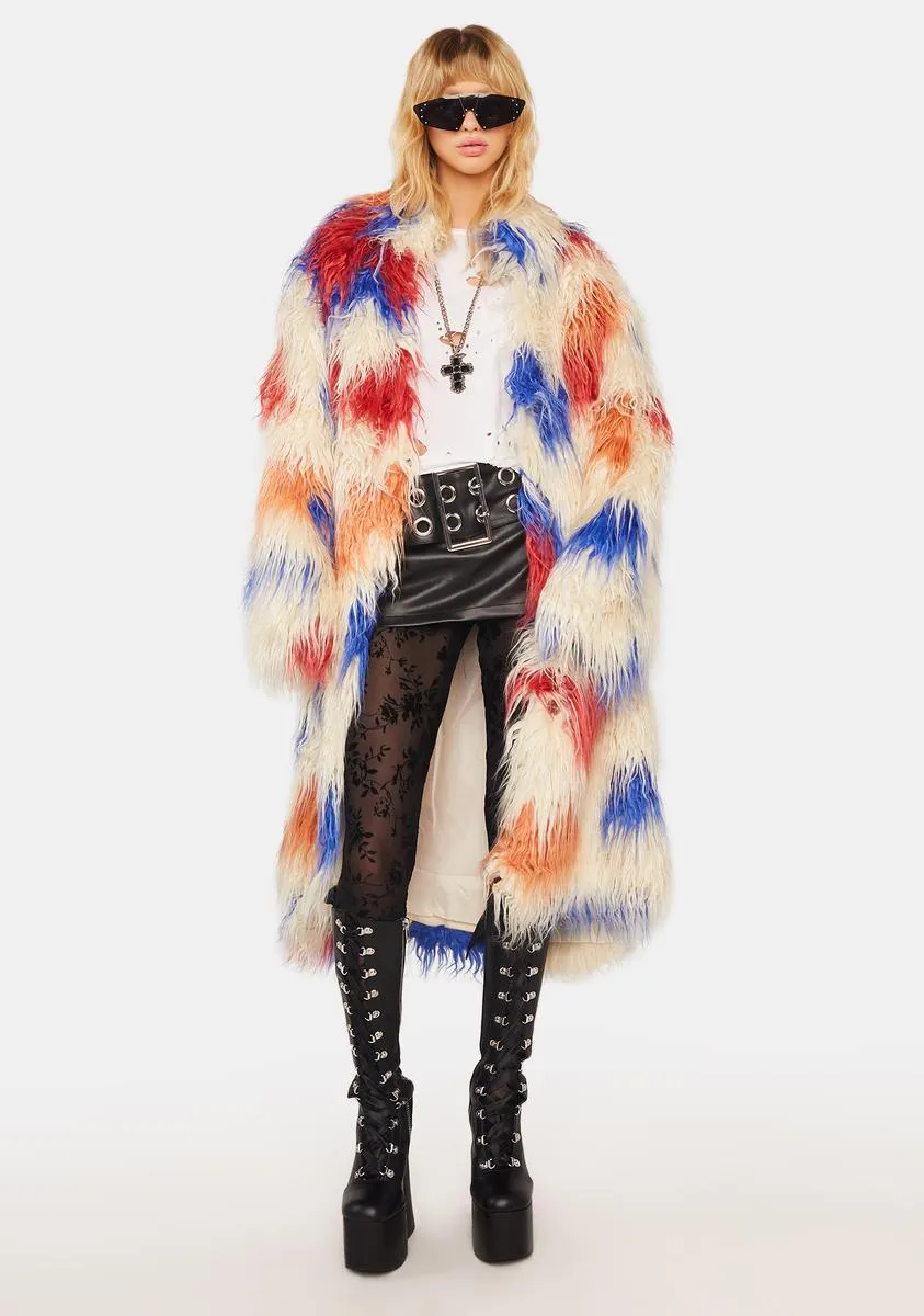 Kat Multi Faux Fur Coat