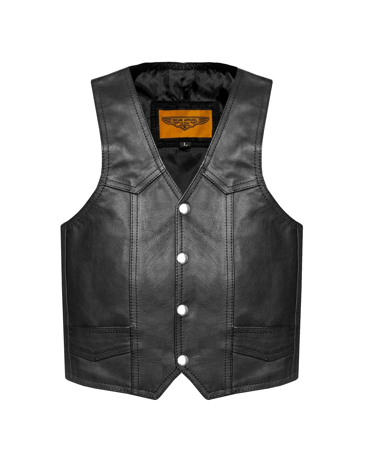 Kids Regular Plain Vest Genuine Leather