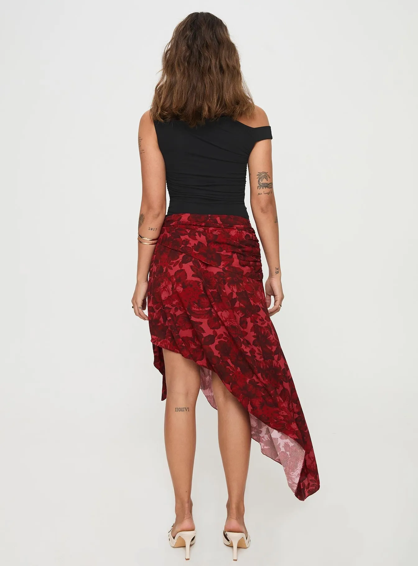 Kokoro Midi Skirt Pink Floral