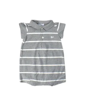 Laranjinha Short Sleeve Striped Romper 9M