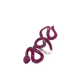 Lydia Courteille Ruby Snake Ring