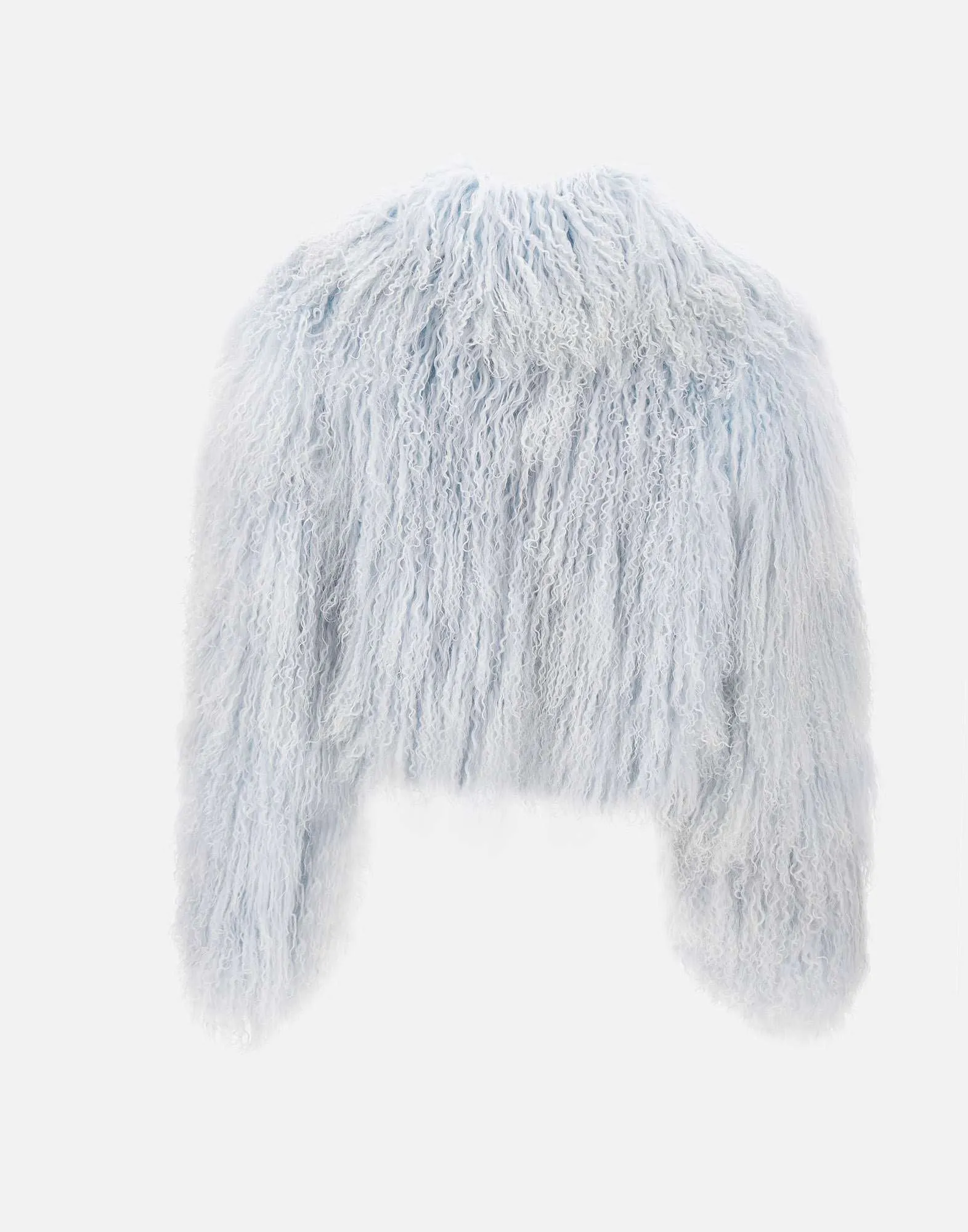 Marina Light Blue Cropped Furcoat