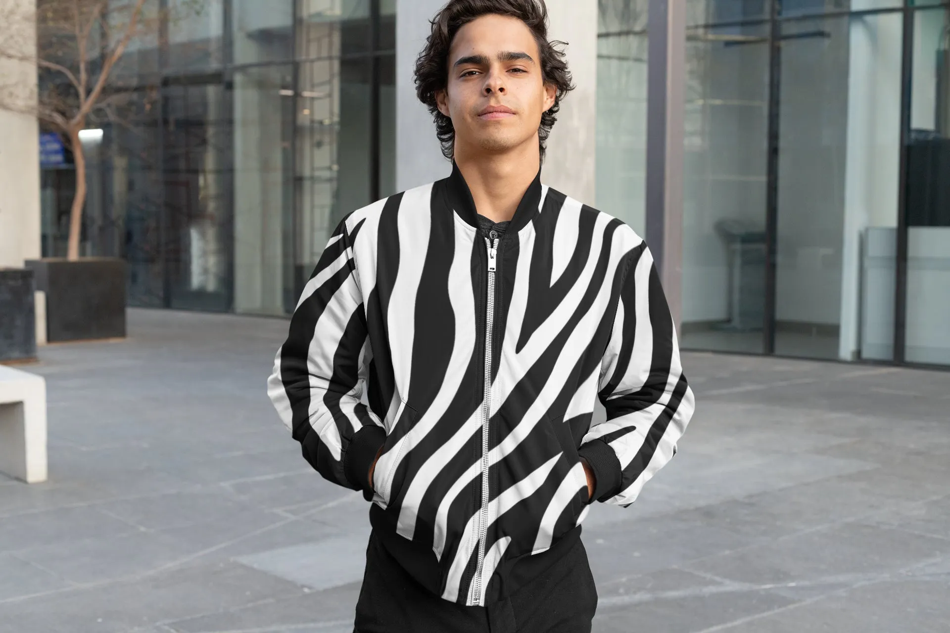 Men's bomber jacket Zebra