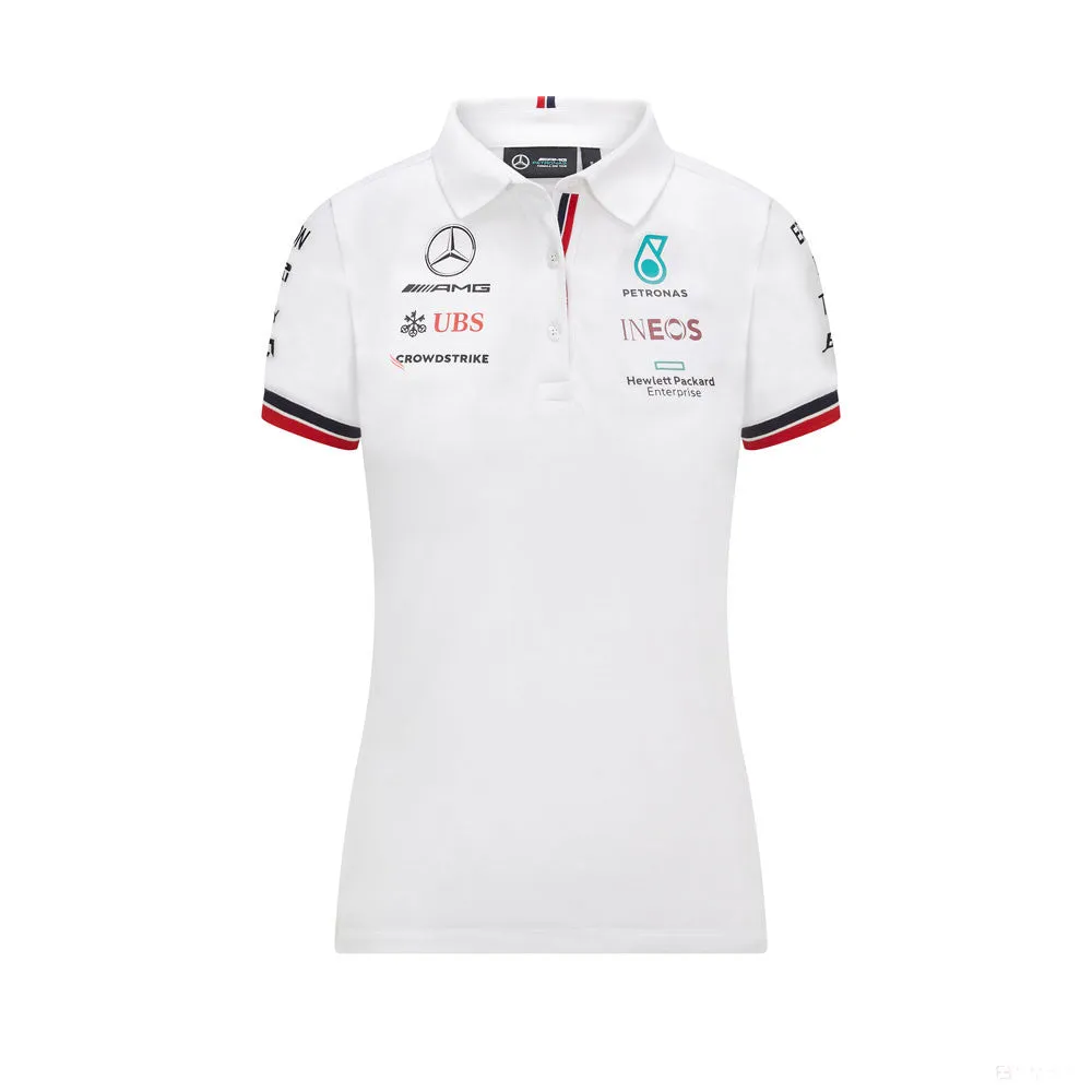 Mercedes Womens Polo, Team, White, 2021