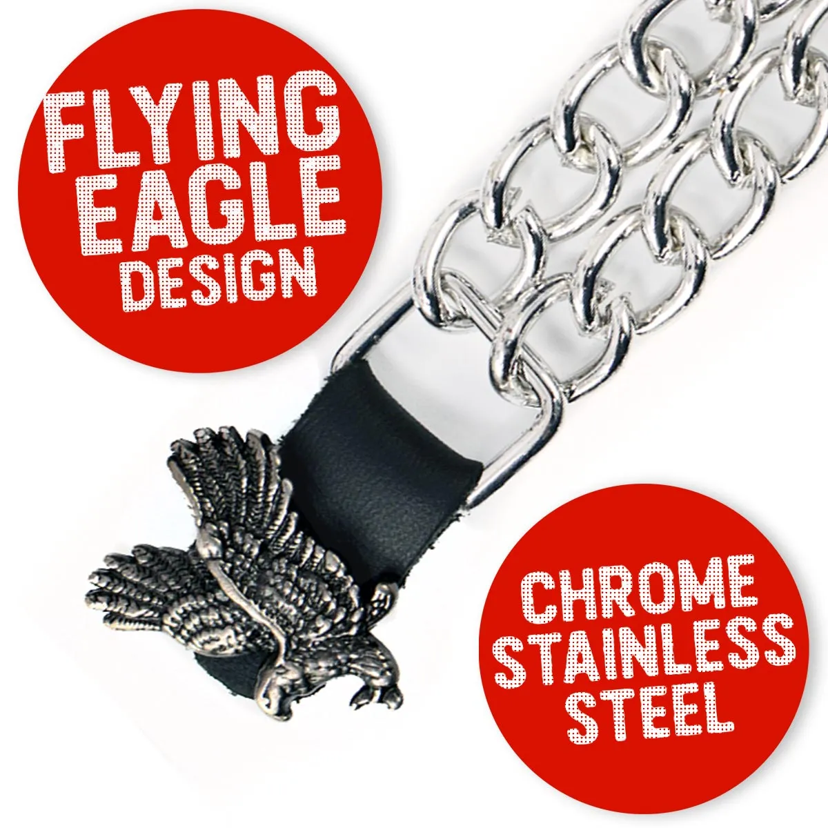 Milwaukee Leather Flying Eagle Medallion Vest Extender - Double Chrome