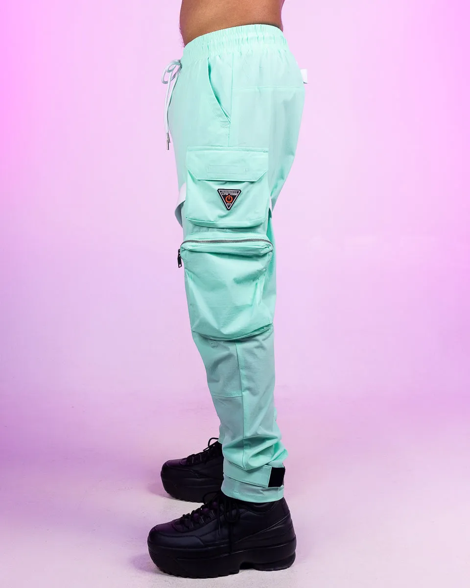 Mint Green Strap Cargo Pants