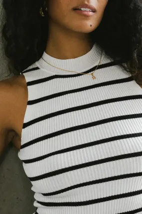 Monique Striped Tank in White