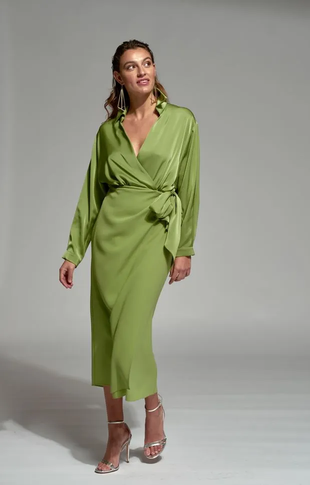 Moskada Green Wrap Merida Dress