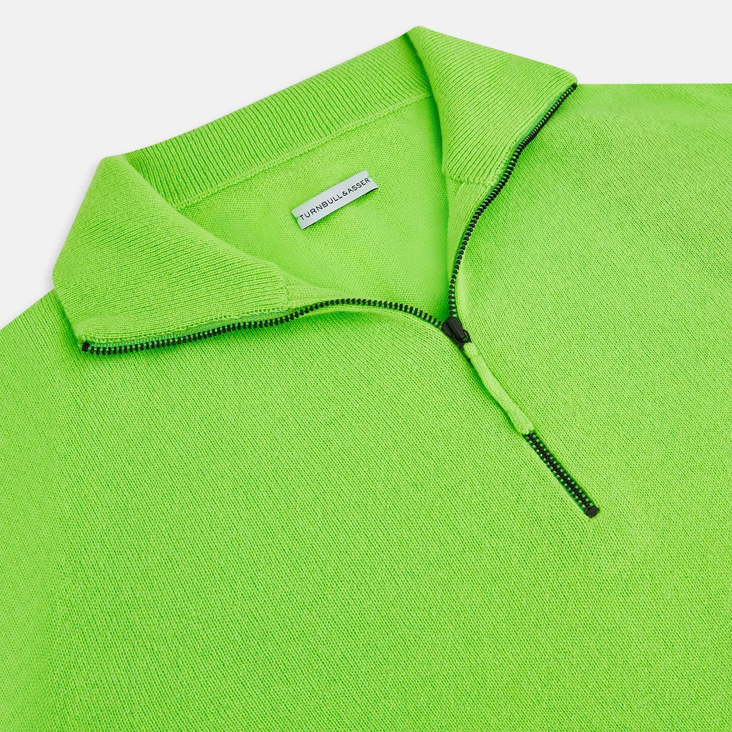 Neon Green Half-Zip Cashmere Jumper