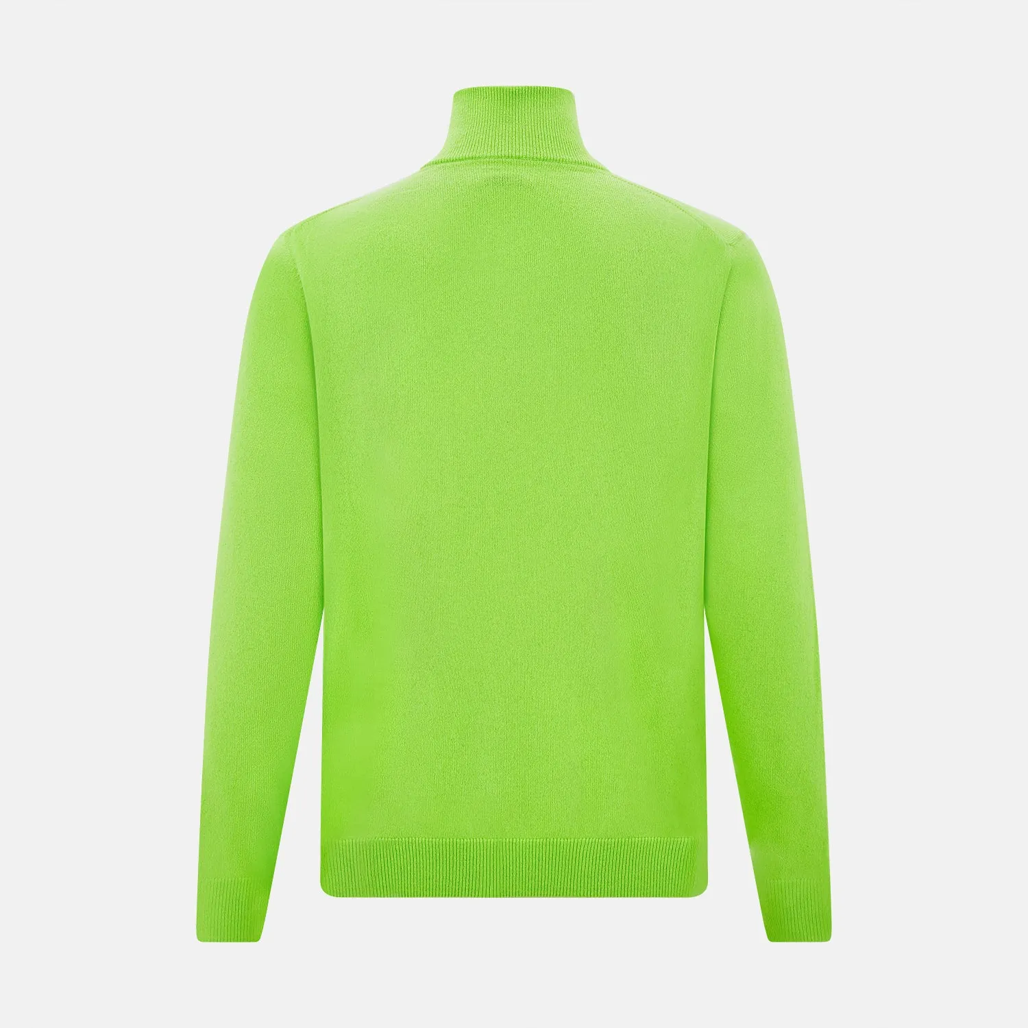 Neon Green Half-Zip Cashmere Jumper