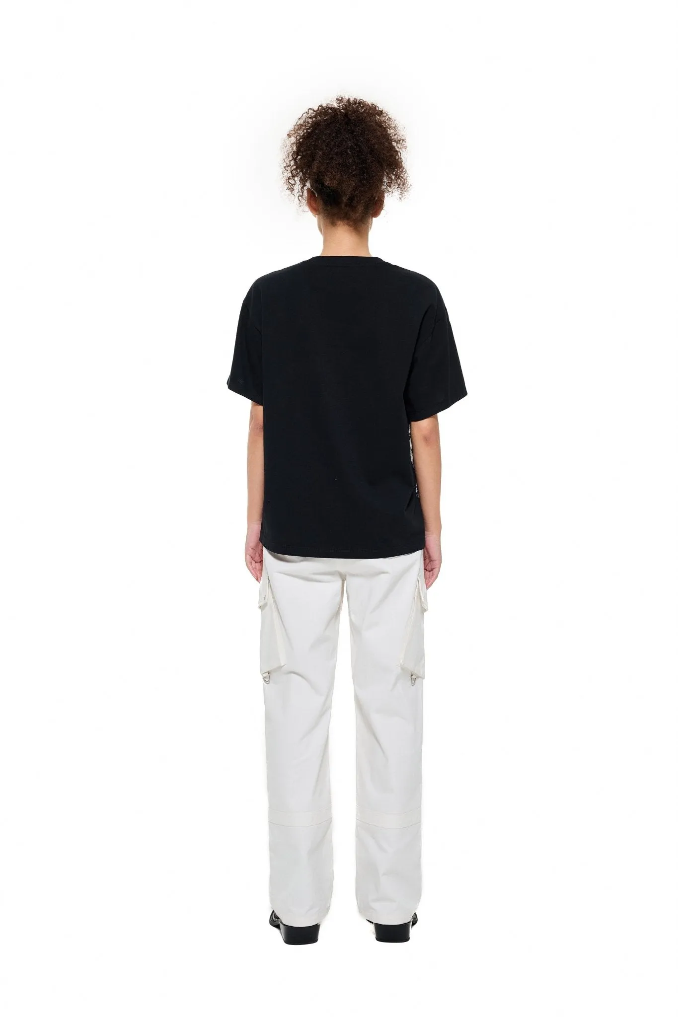 Paperbag-Waist Cargo Trousers in White