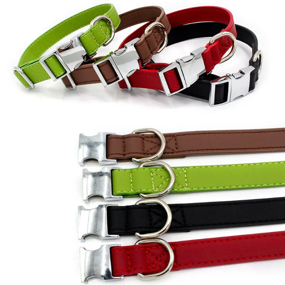 PAWS ASIA Suppliers Quality Thick Microfiber Leather Luxury Dog Collar With Metal Buckle