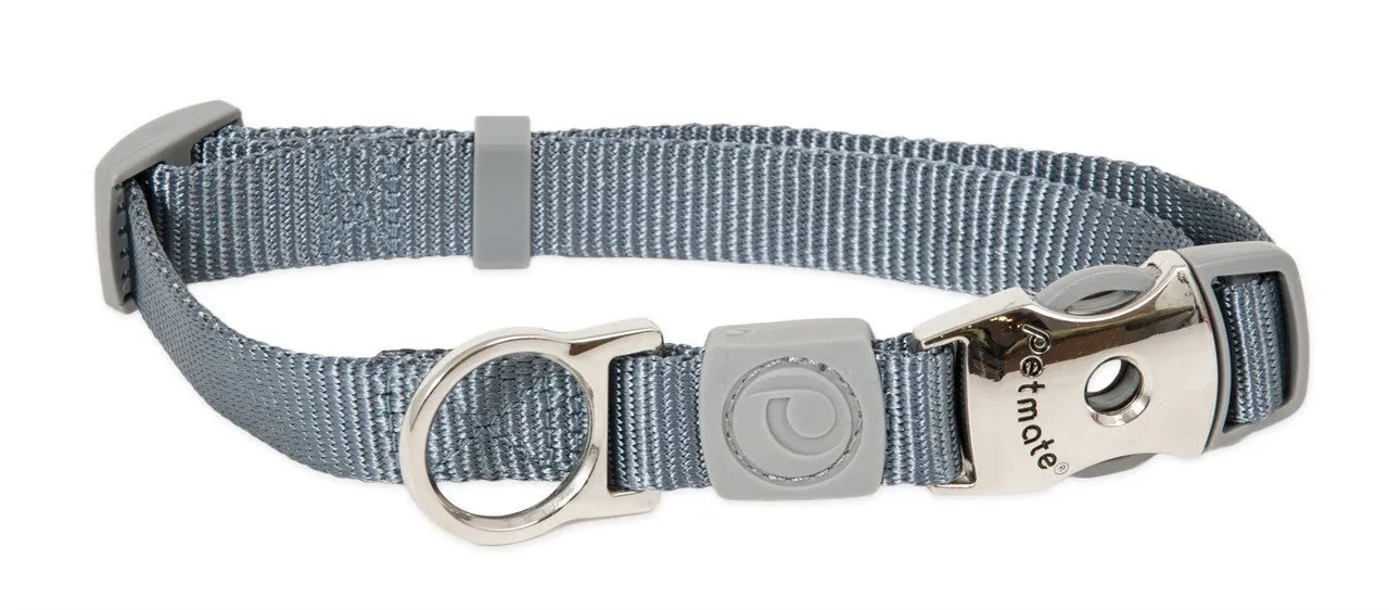 Petmate Deluxe Signature Pewter Metal Clip Collar 18-26"