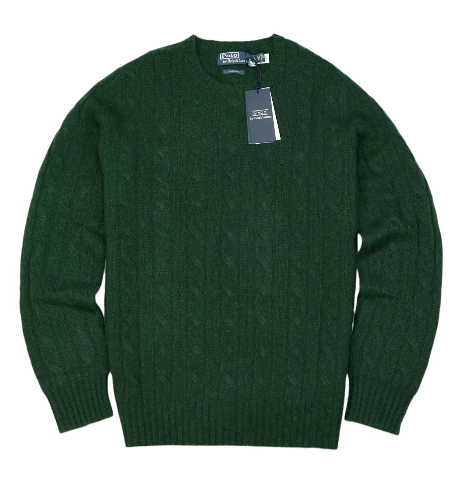 Polo Ralph Lauren - Dark Green Cable-Knit Cashmere Jumper S