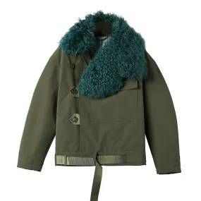 Pre Order:  Fur Lapel Padded Jacket