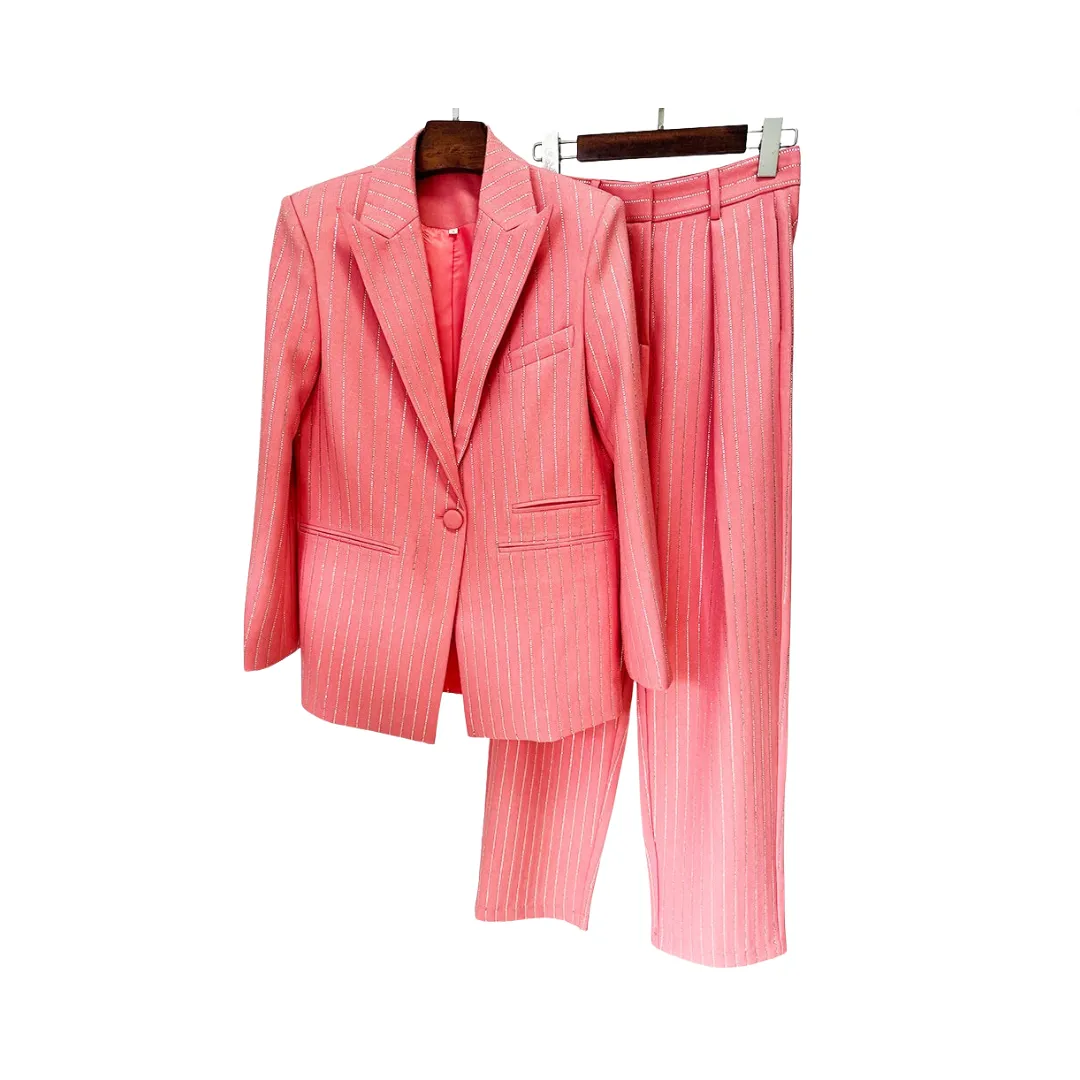 Pre Order:  Hot Diamond Suit Jacket   Pants Set