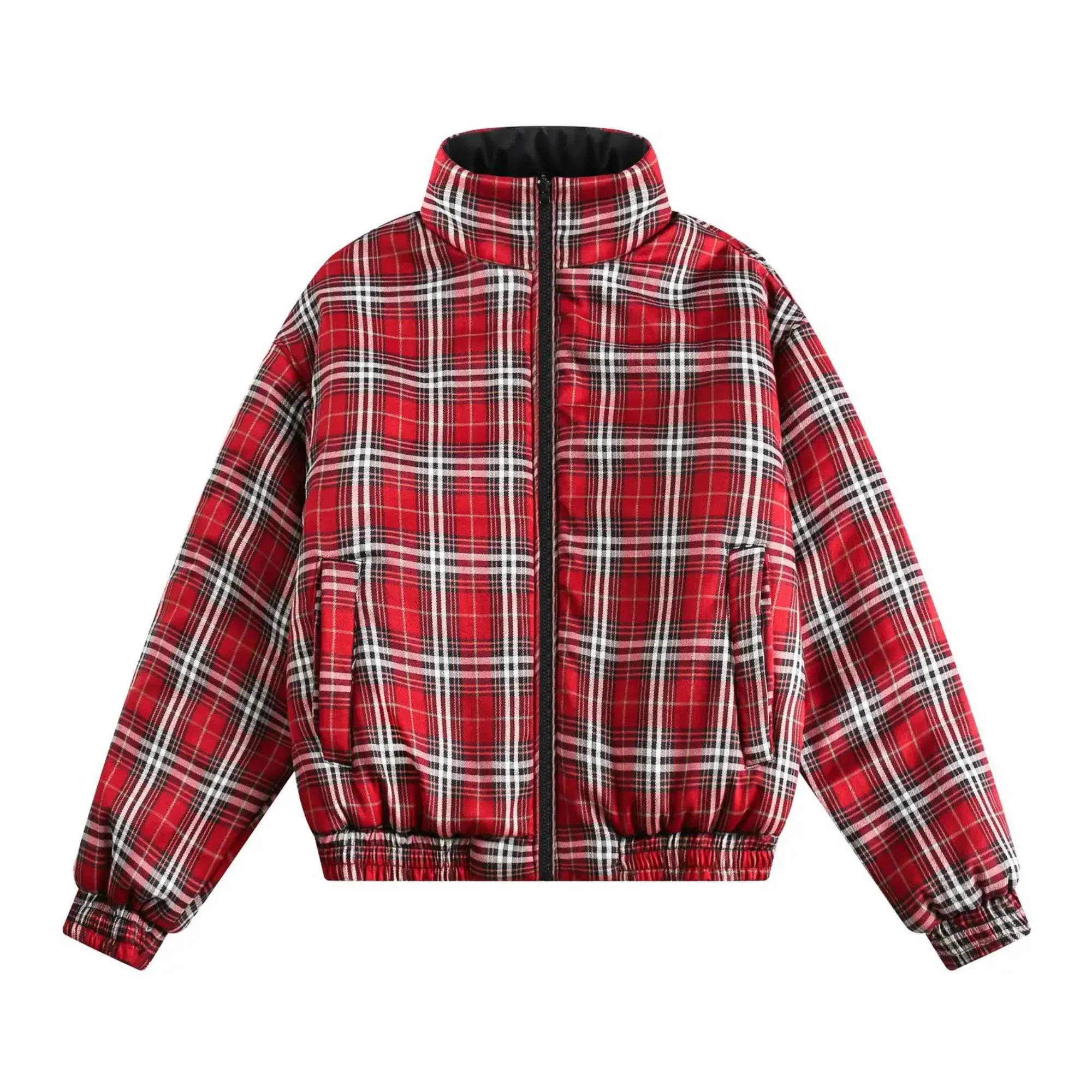 Pre Order:  Plaid Zip-Up Reversible Jacket