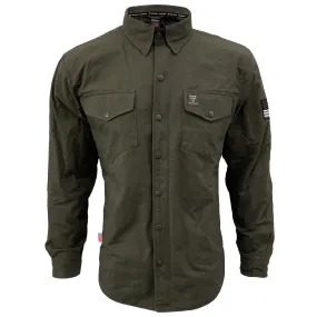 Protective Canvas Jacket for Men - Army Green with Pads