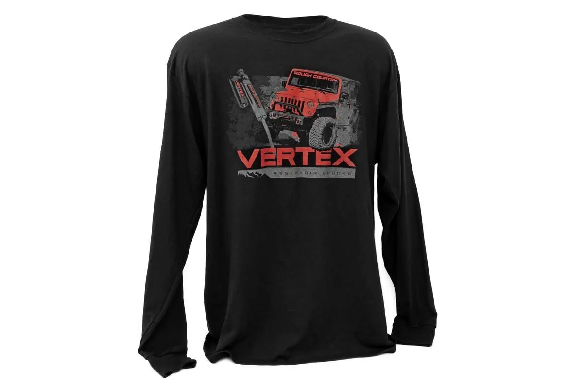 Rough Country T-Shirt - Long Sleeve - Vertex - Black - XL