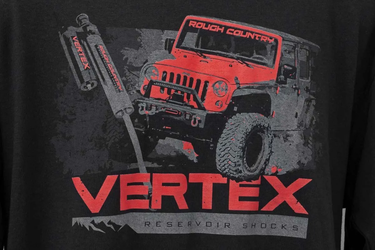 Rough Country T-Shirt - Long Sleeve - Vertex - Black - XL