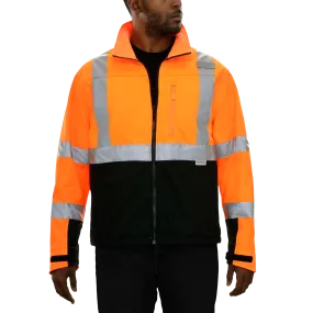 Safety Jacket Hi Vis Soft Shell Water Resistant X-Back Orange