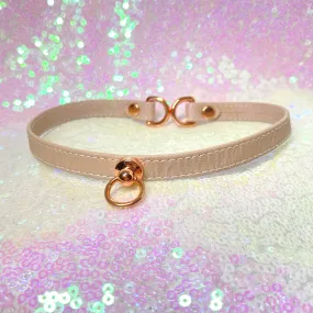 Sample Sale - Locking Mini Collar - Blush Pink and Rose Gold - 12"