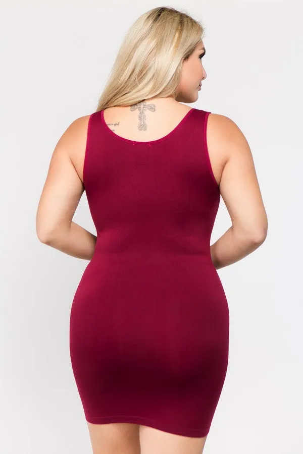 Seamless Slip Dress - Burgundy