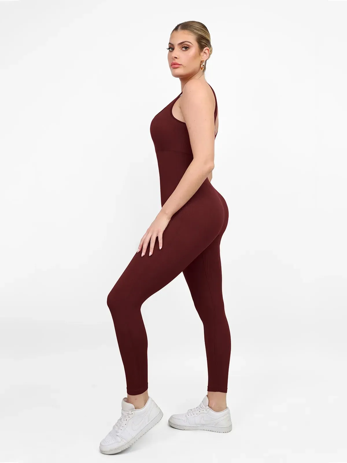 Shapewear Square Neck Seamless Tank Workout Jumpsuit