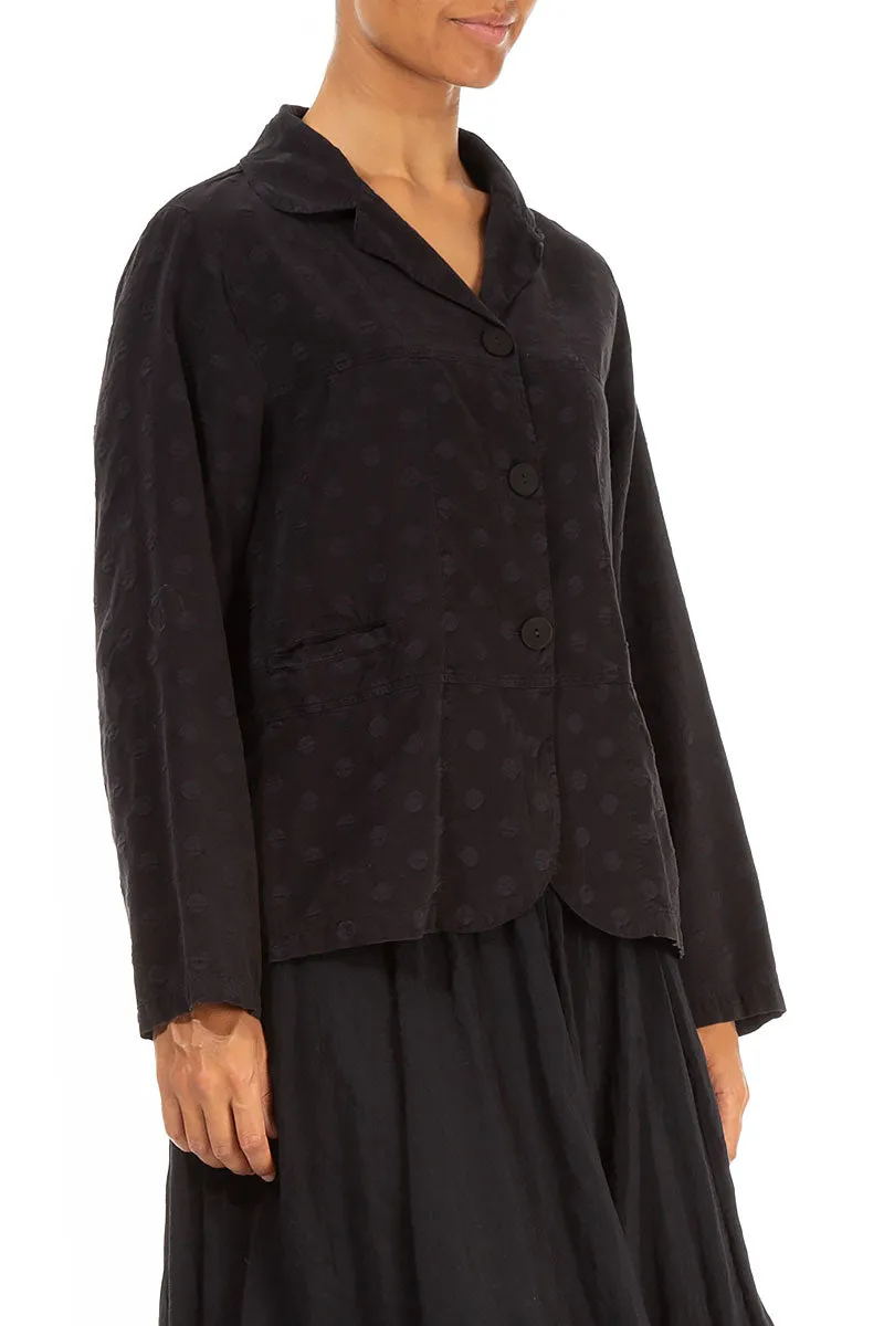 Short Dotty Black Silk Jacket