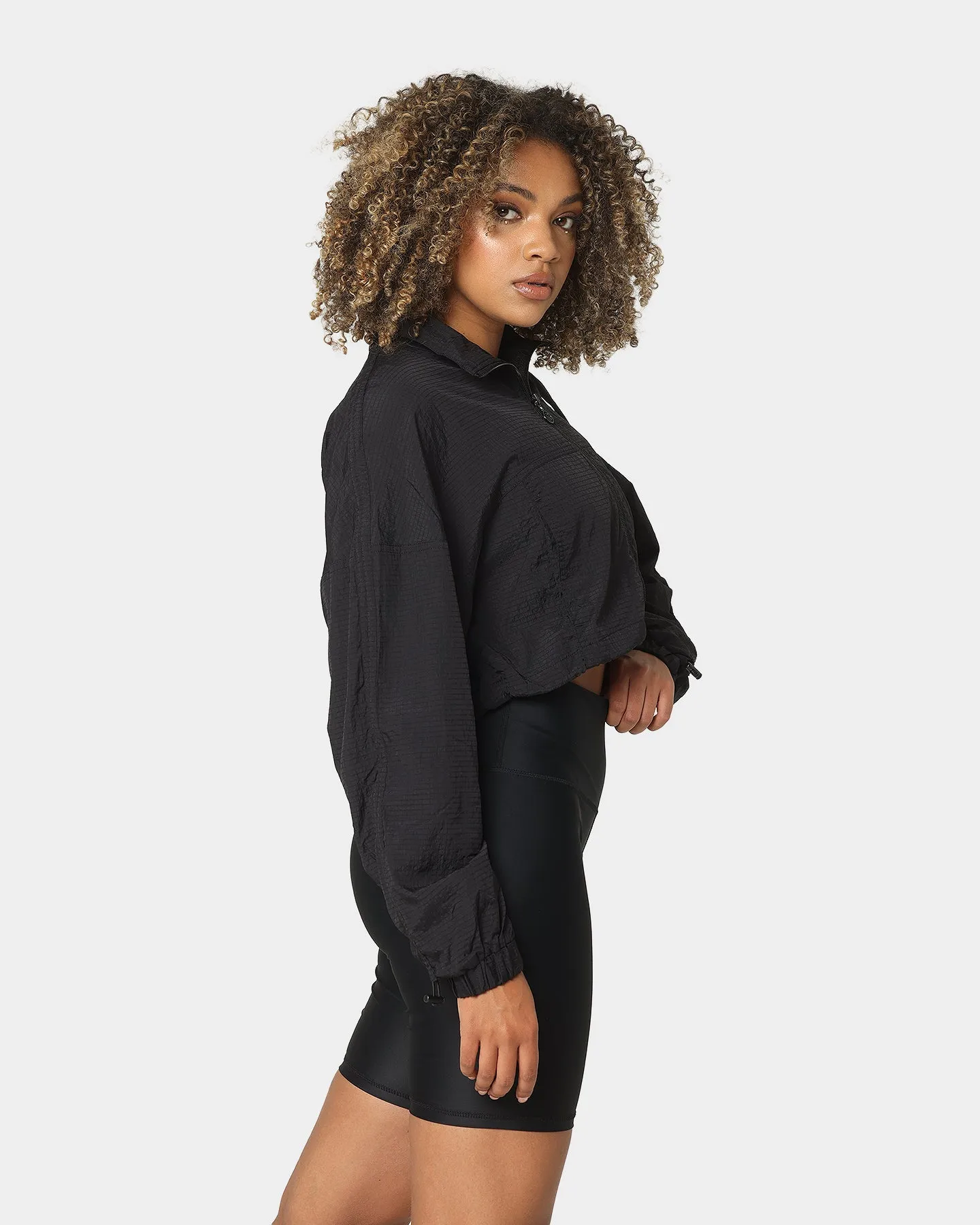 Sik Silk Women's Cropped Ruched Jacket Black