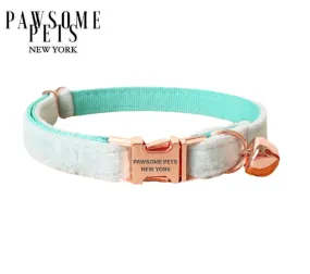 SMALL SIZE DOG & CAT COLLAR - MINT GREEN MARSHMALLOW