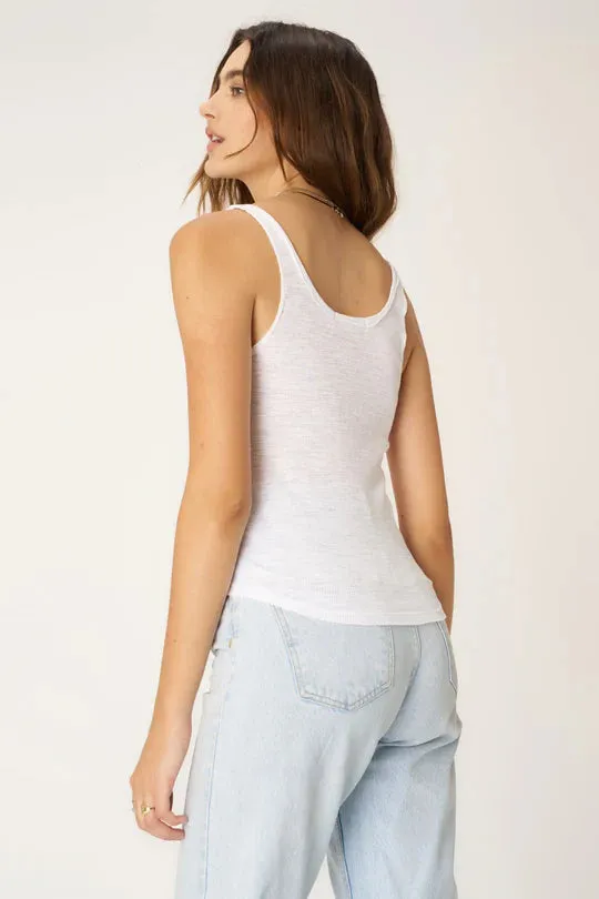 So Long Notch Scoop Neck Rib Tank