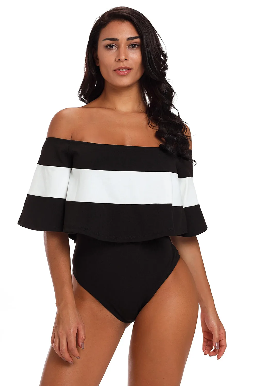 Stripe Bardot Bodysuit