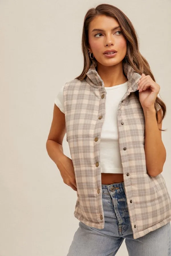 Toupe Plaid Vest