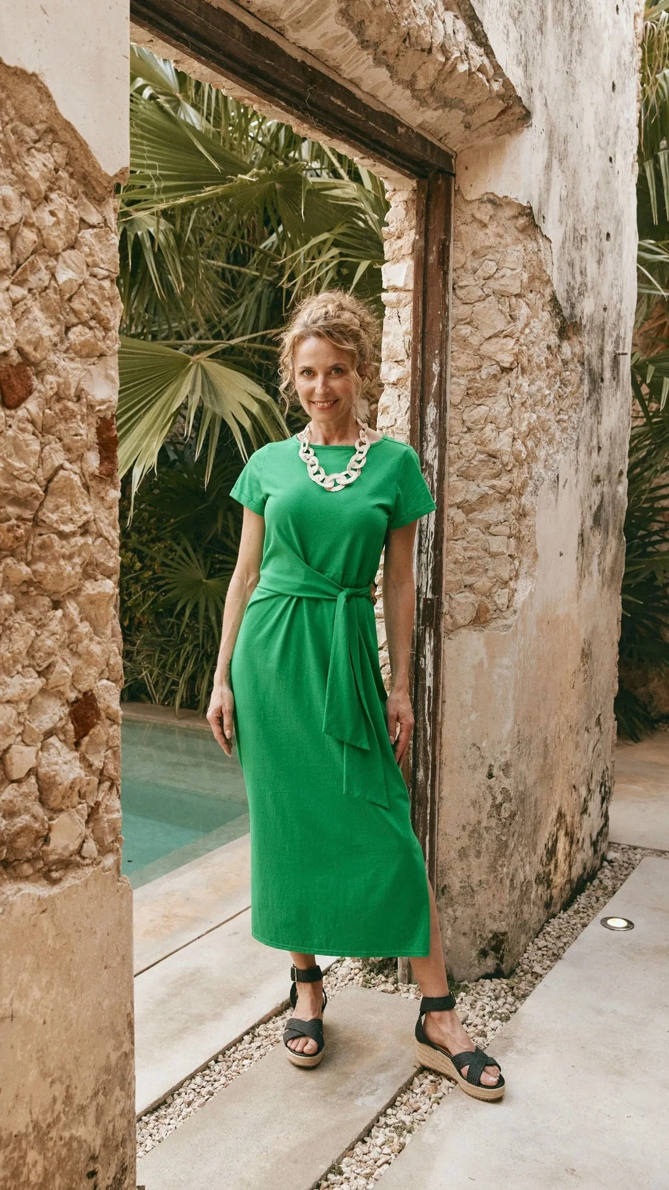 Verano Tie Dress Emerald