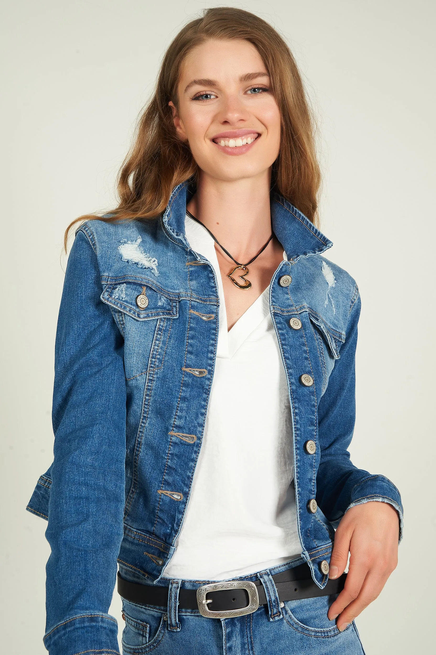 Veste courte en denim - EJ2055 - (E-C8)