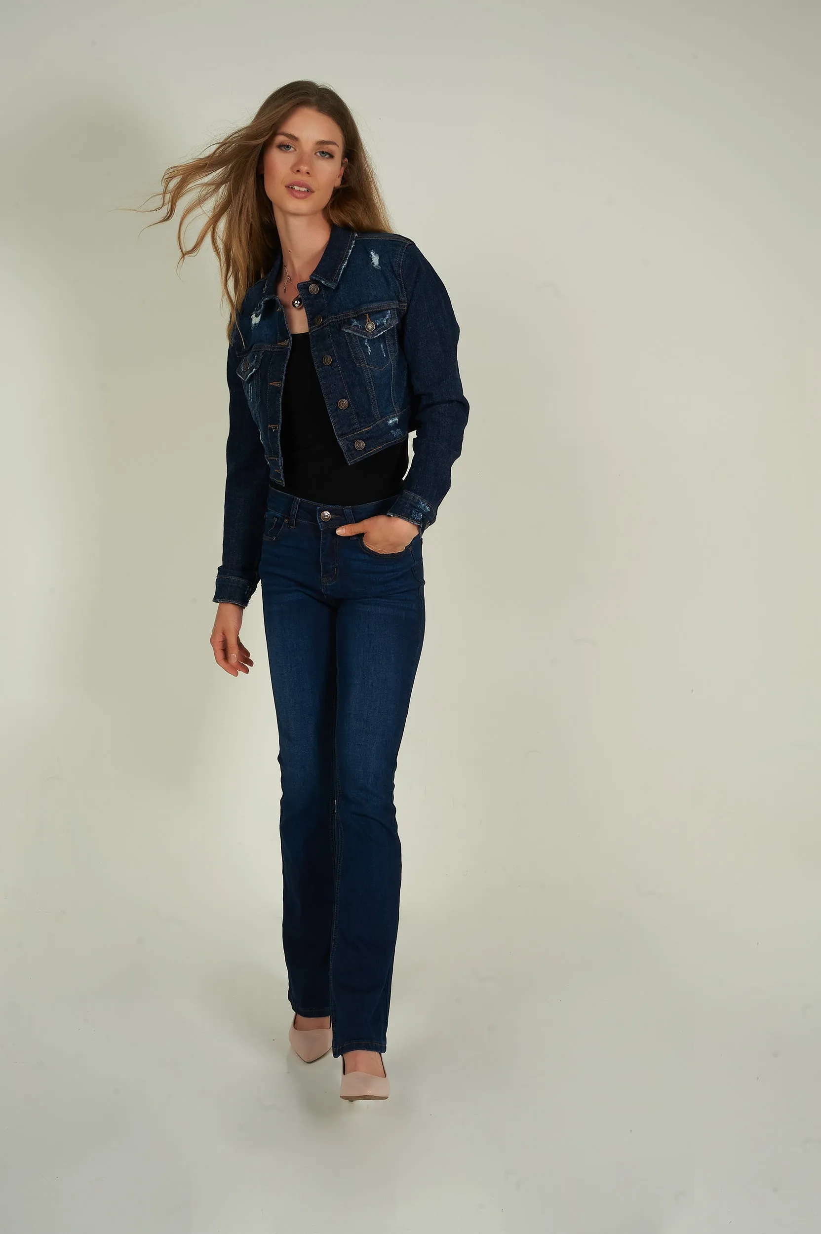 Veste courte en denim - EJ2055 - (E-C8)