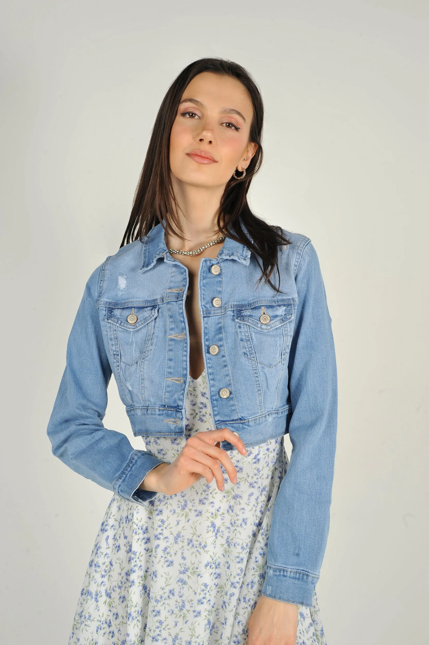 Veste courte en denim - EJ2055 - (E-C8)