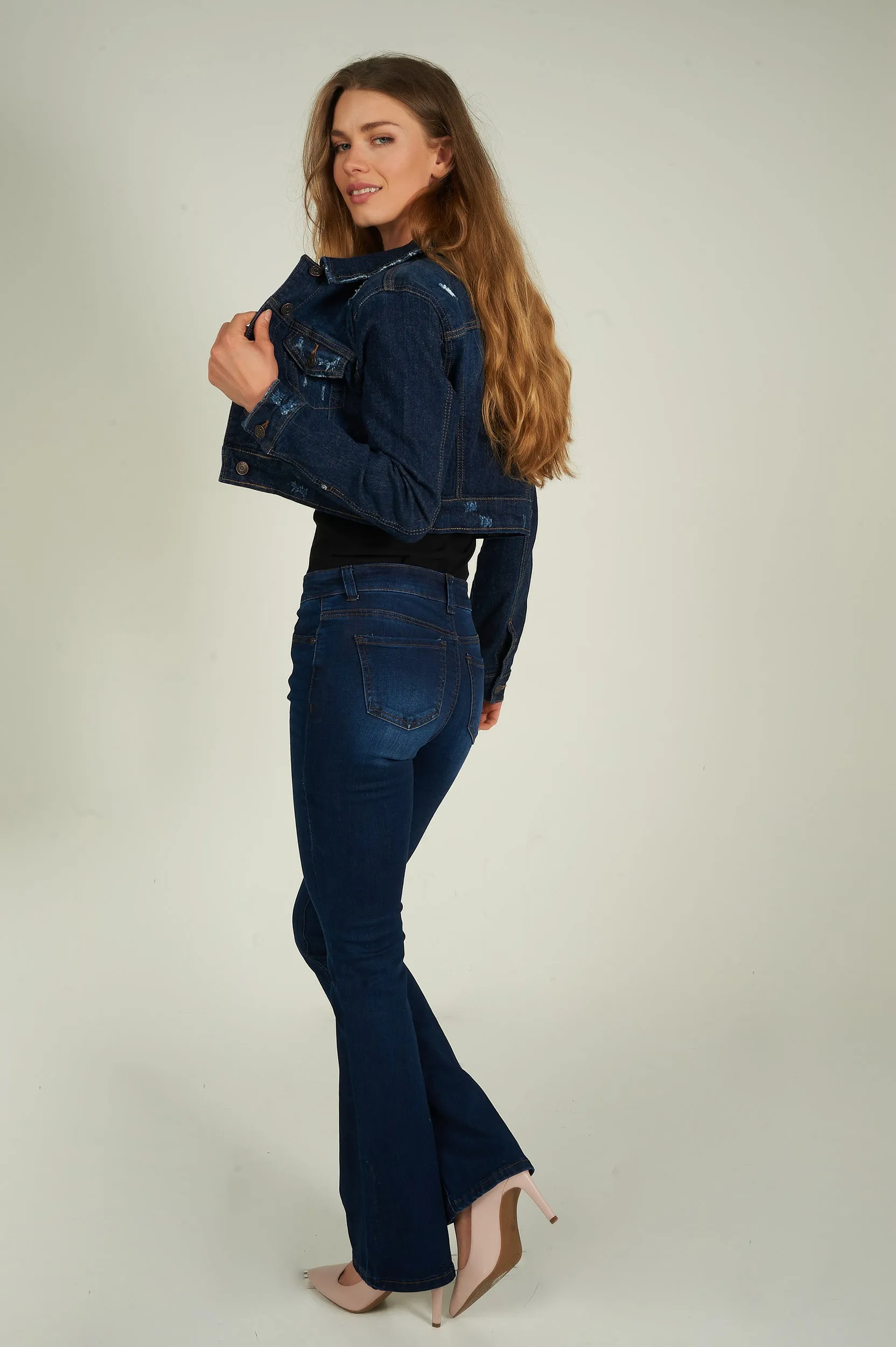 Veste courte en denim - EJ2055 - (E-C8)