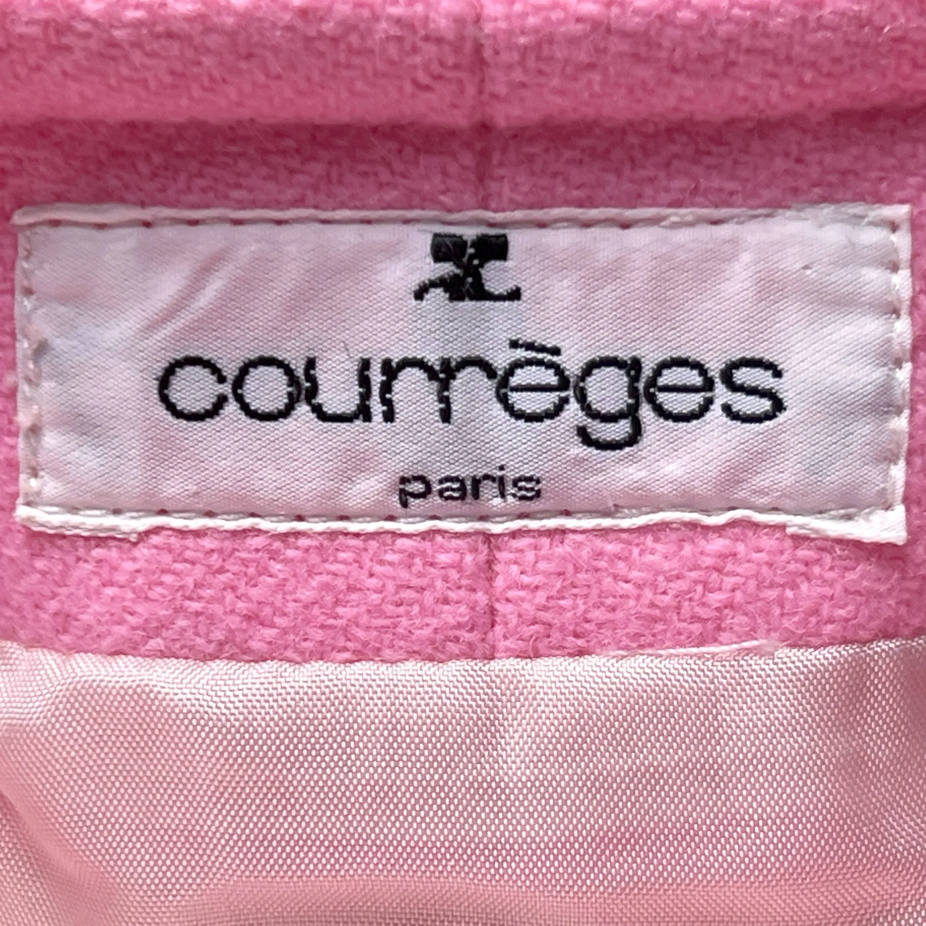 Vintage 1980s Courreges Suit Skirt & Jacket Pink Wool Sz 40