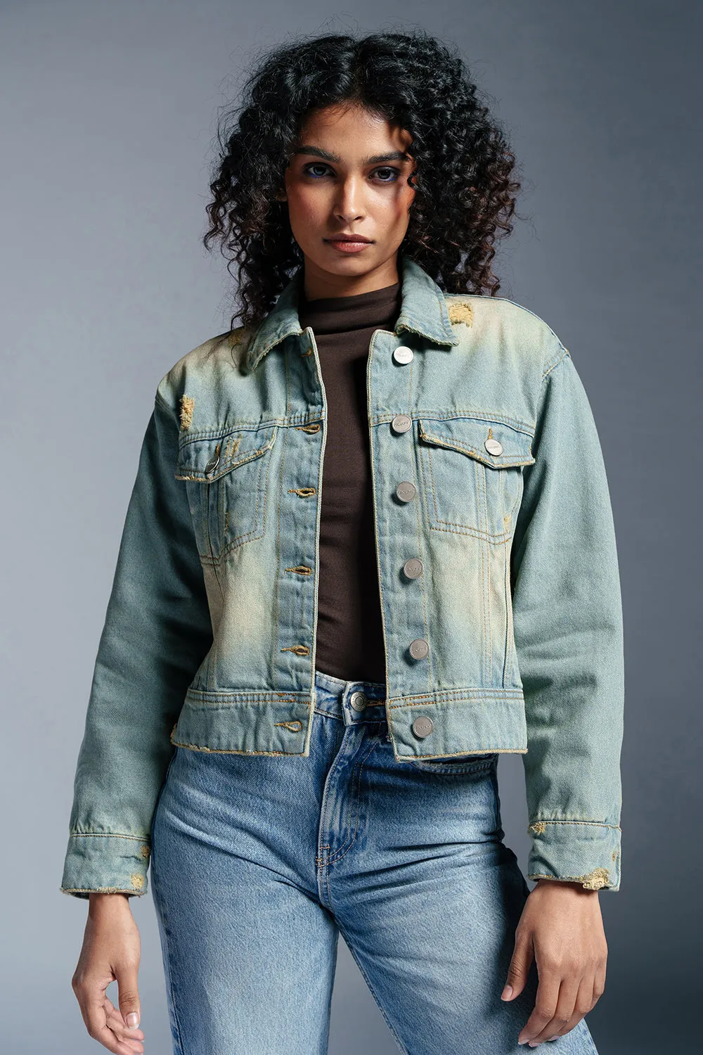 Vintage Fusion Denim Trucker Jacket