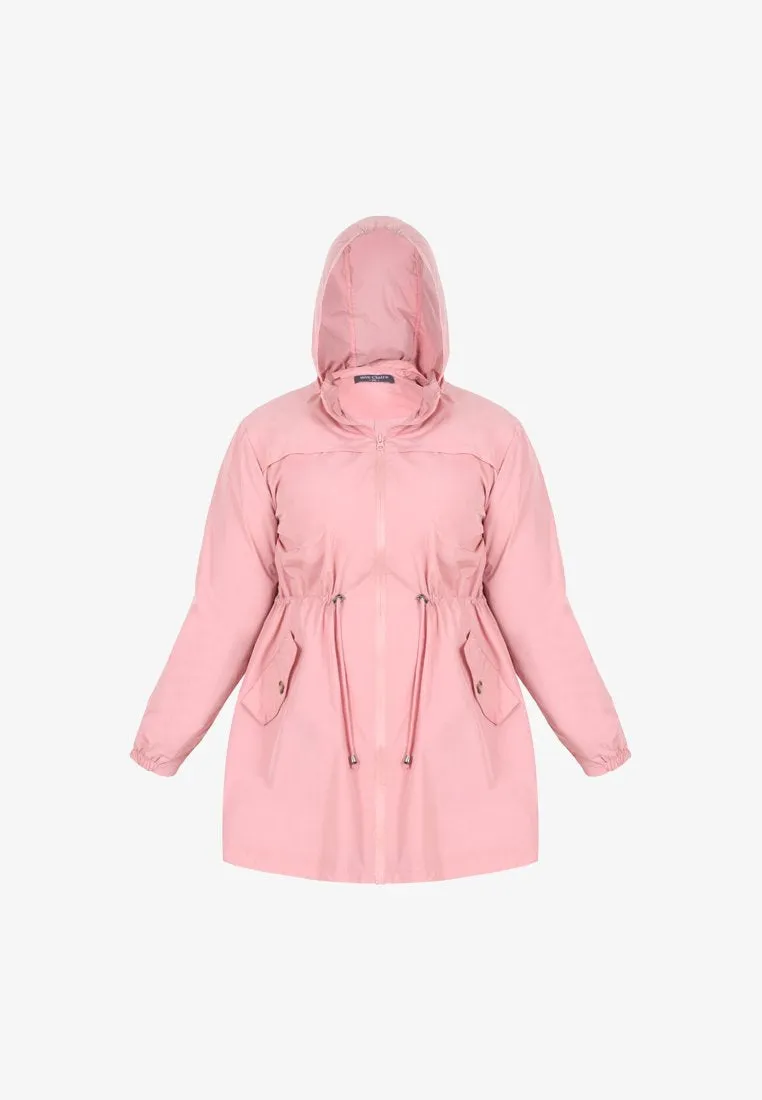 Windsor Plus Size Travel Windbreaker - Pink