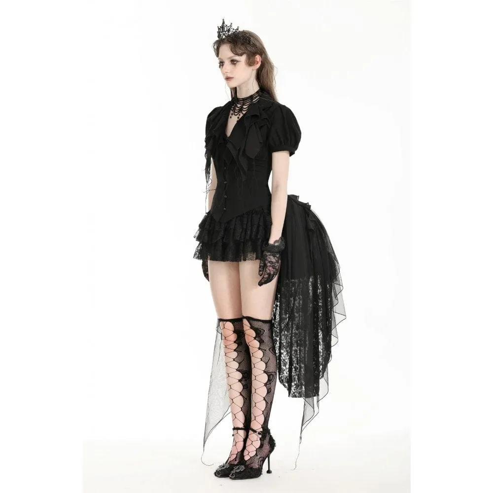 Women's Gothic Irregular Lace Bustle Skirt