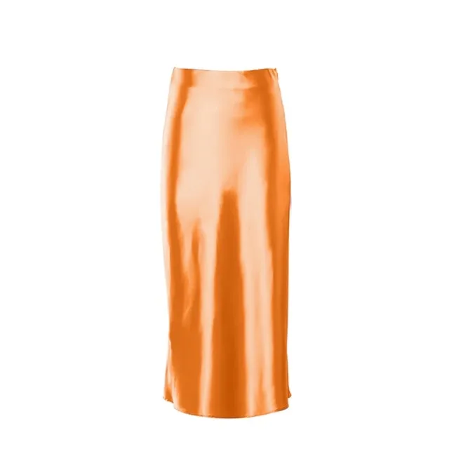 Women's Office Fashion Designer Satin Skirts (Midi)